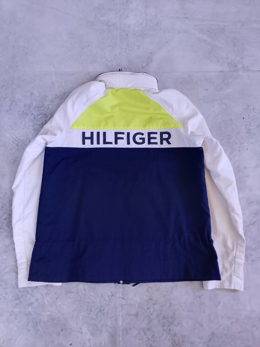 Tommy Hilfiger Men’s Colorblock Windbreaker Jacket - Navy, White & Lime
